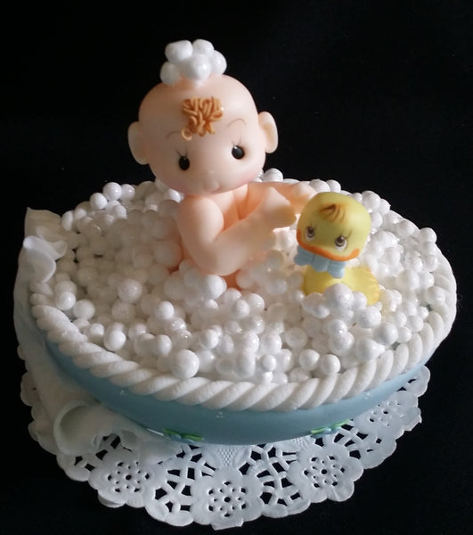 Baby on Bathtub Cake Topper Baby Shower Cake Topper Baby In Bathtub with Yellow Duck - Cake Toppers Boutique