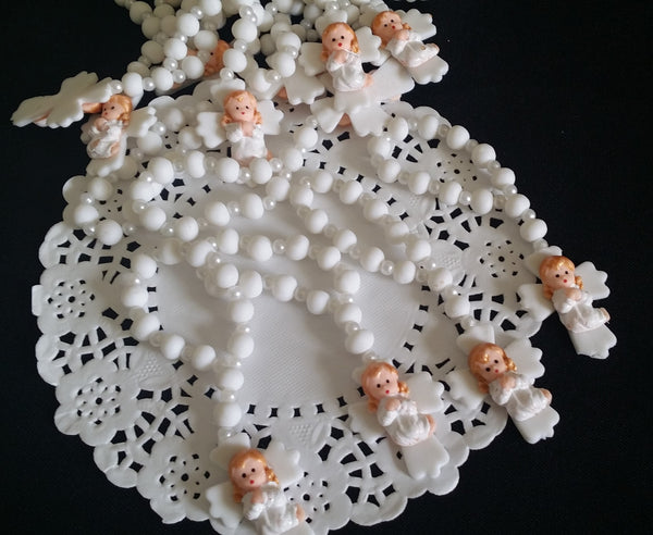 Rosaries Baptism Favor Pink Blue White Recuerditos de Comunion Recuerdito Para Bautizo 24pcs - Cake Toppers Boutique