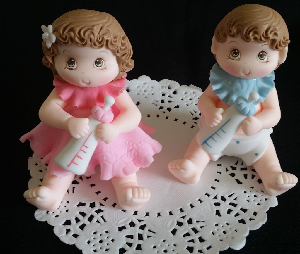 Twins Baby Shower Cake Topper Twins Girl and Boy Cake Topper Baby Shower Cake Decorations - Cake Toppers Boutique
