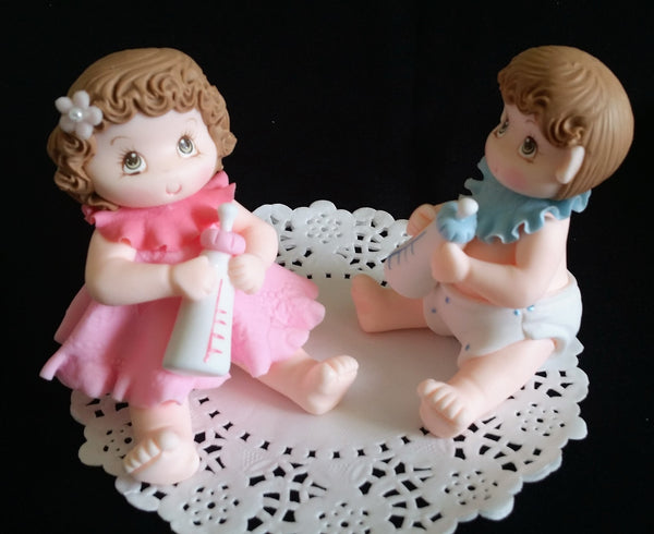 Twins Baby Shower Cake Topper Twins Girl and Boy Cake Topper Baby Shower Cake Decorations - Cake Toppers Boutique