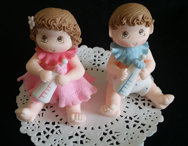 Twins Baby Shower Cake Topper Twins Girl and Boy Cake Topper Baby Shower Cake Decorations - Cake Toppers Boutique