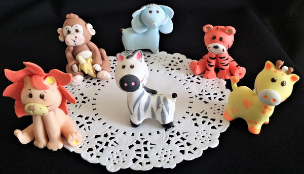 Animals Set Safari Cake Topper Jungle Baby Shower Cake Toppers Baby Animals - C T B