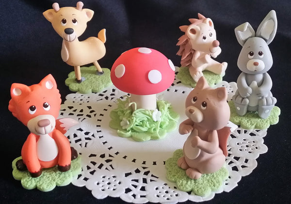 Woodland Animals Woodland Cake Toppers Forest Baby Animals Cake Decorations  6pcs - Cake Toppers Boutique