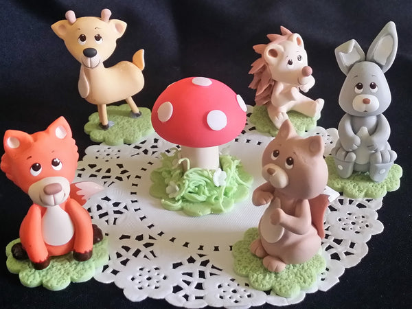 Woodland Animals Woodland Cake Toppers Forest Baby Animals Cake Decorations  6pcs - Cake Toppers Boutique