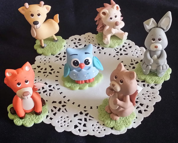 Forest Animals For Cake Woodland Cake Topper Woodland Cake Decoration Woodland Animals 6pcs - Cake Toppers Boutique