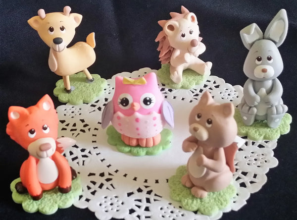 Forest Animals For Cake Woodland Cake Topper Woodland Cake Decoration Woodland Animals 6pcs - Cake Toppers Boutique