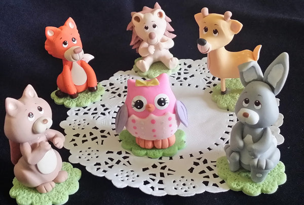 Forest Animals For Cake Woodland Cake Topper Woodland Cake Decoration Woodland Animals 6pcs - Cake Toppers Boutique