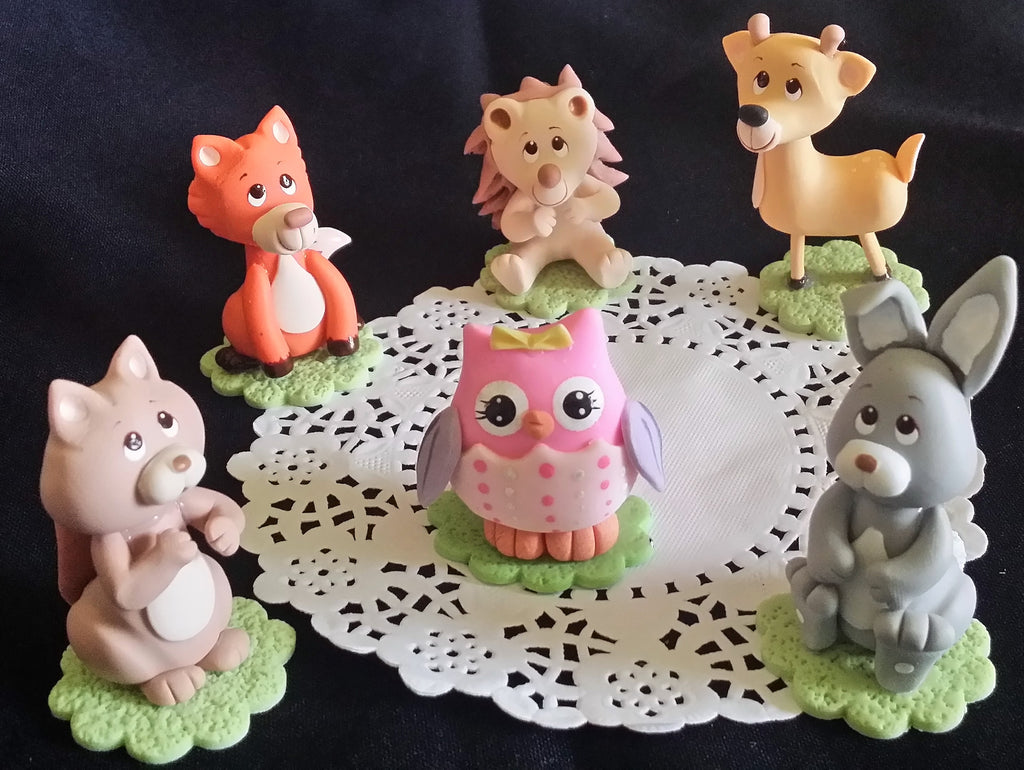 Forest Animals For Cake Woodland Cake Topper Woodland Cake Decoration Woodland Animals 6pcs - Cake Toppers Boutique