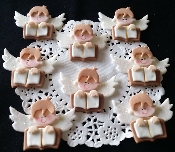Baptism and Communion Cupcake Toppers Girls & Boys Baptism Angel Decorations 12pcs - Cake Toppers Boutique