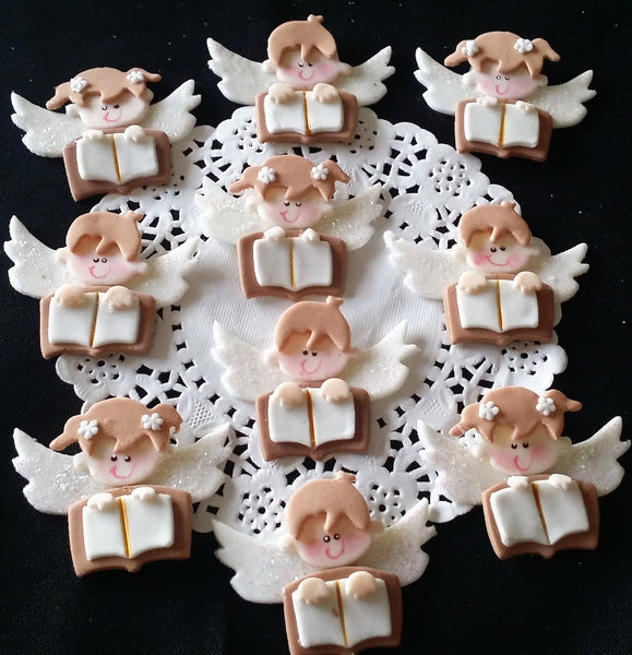 Baptism and Communion Cupcake Toppers Girls & Boys Baptism Angel Decorations 12pcs - Cake Toppers Boutique