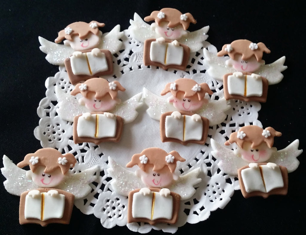 Baptism and Communion Cupcake Toppers Girls & Boys Baptism Angel Decorations 12pcs - Cake Toppers Boutique