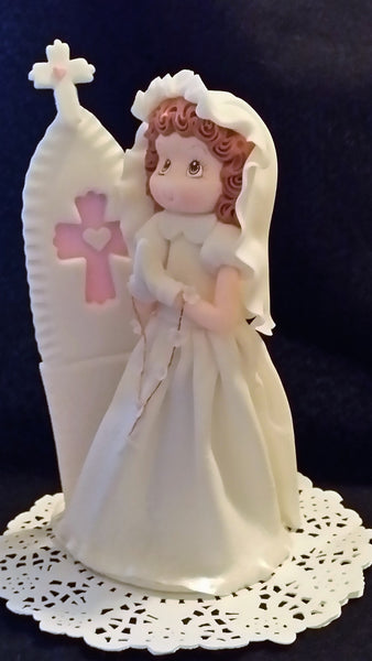 First Communion & Baptism Cake Decorations Boy Girl in White Gown Keepsake - Cake Toppers Boutique