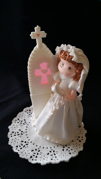 First Communion & Baptism Cake Decorations Boy Girl in White Gown Keepsake - Cake Toppers Boutique