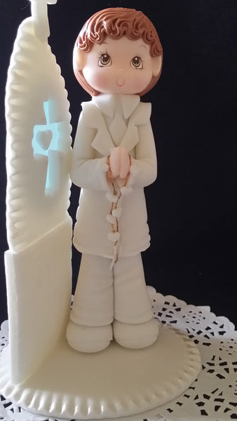 First Communion & Baptism Cake Decorations Boy Girl in White Gown Keepsake - Cake Toppers Boutique