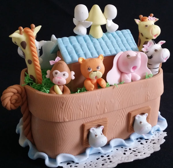 Noah's Ark Cake Topper Noah's Ark Birthday Theme Cake Topper Ark with Animals - Cake Toppers Boutique