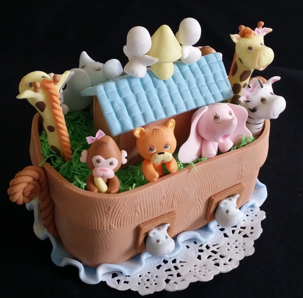 Noah's Ark Cake Topper Noah's Ark Birthday Theme Cake Topper Ark with Animals - Cake Toppers Boutique
