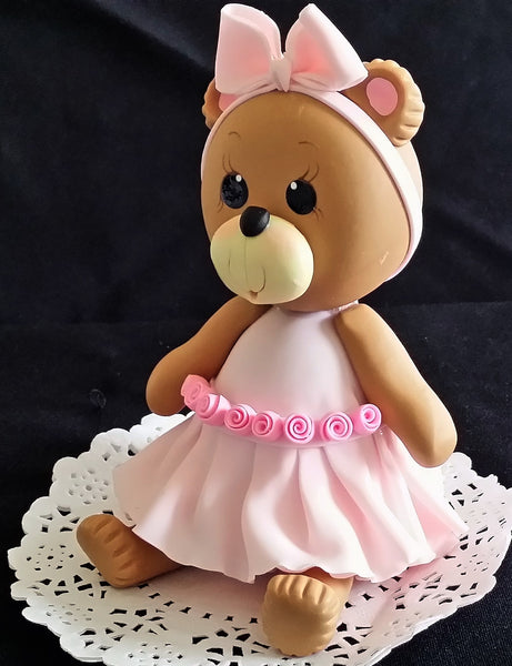 Pink Teddy Bear Cake Topper Baby Shower & Birthday Cake Decoration Baby Boy Teedy Bear - Cake Toppers Boutique