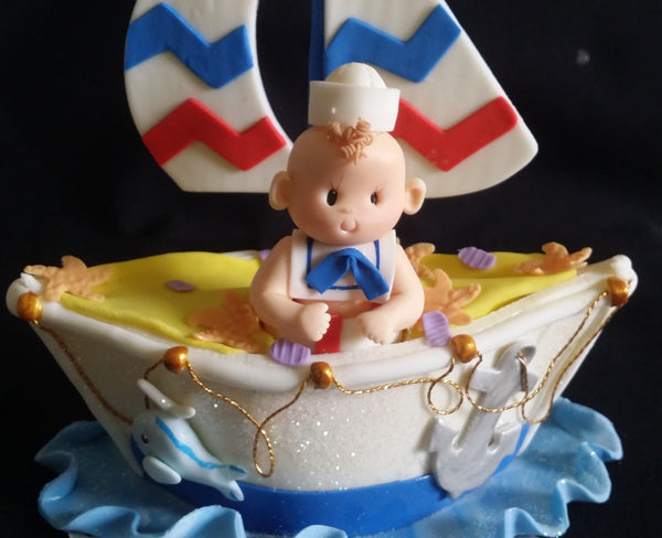 Nautical Birthday Cake Topper, Sailor Baby Shower, Nautical Birthday, Nautical Baby Shower - Cake Toppers Boutique