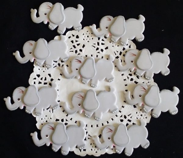 Elephant Cupcake Topper  Baby Elephant Decoration Pink or Blue Corsage Elephant 12pcs - Cake Toppers Boutique