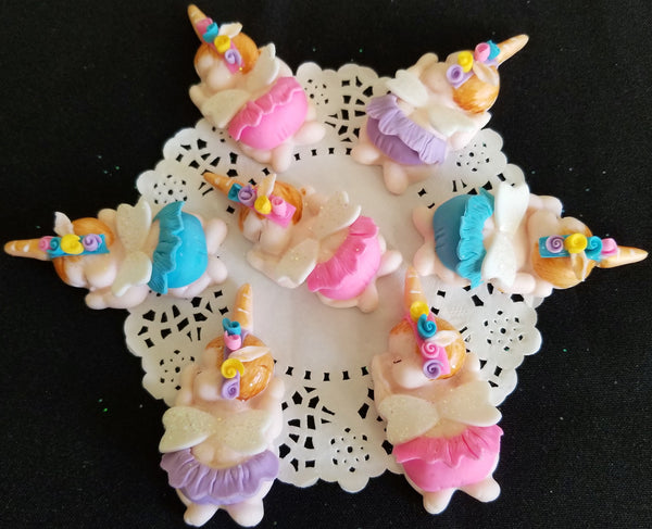 Unicorn Baby Shower Favors Unicorn Cupcake Toppers Rainbow Unicorn Figurines 12pcs - Cake Toppers Boutique