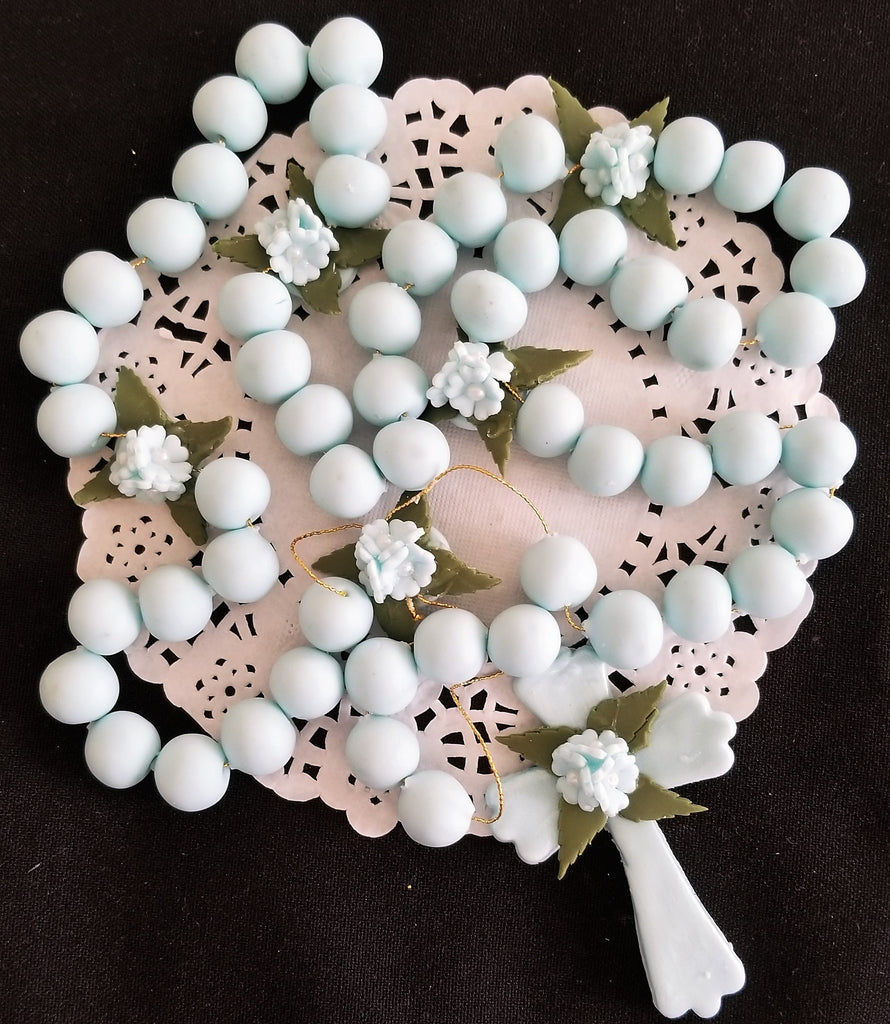 First Communion and Baptism Cake Topper Rosary Cake Topper in White Pink or Blue - Cake Toppers Boutique