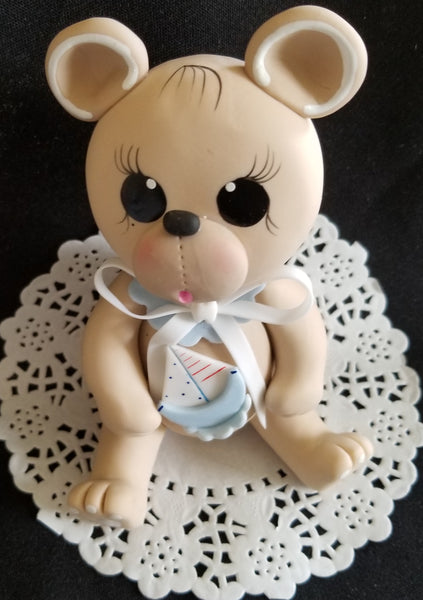 Baby Bear Cake Topper Pink or Blue Bear Cake Topper Baby Bear For Cake - Cake Toppers Boutique