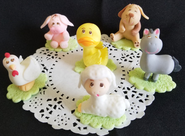 Farm Animals Cake Topper Farm Birthday Decorations On the Farm Baby Animals 6pcs - Cake Toppers Boutique