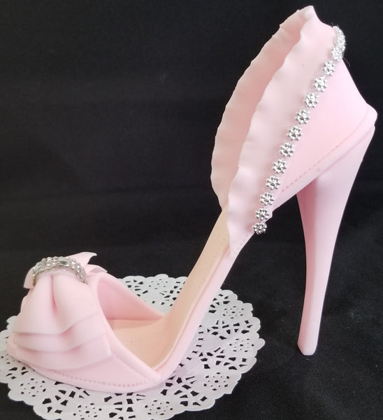 High Heels Cake Topper Shoes Cake Decoration Fancy Shoe Cake Topper in Pink, Red, Black, Silver - Cake Toppers Boutique