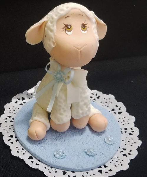 Little Lamb Cake Toppers, Lamb Baby Shower, Baptism Lamb Cake Topper - Cake Toppers Boutique