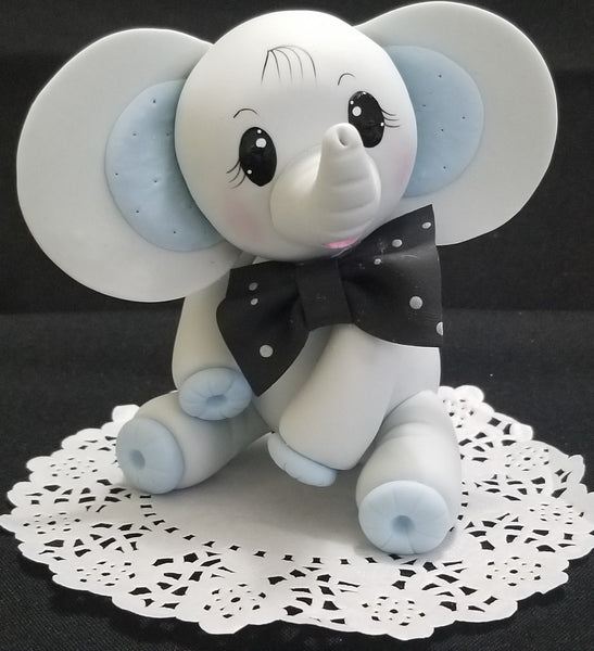 Gray Baby Elephant Cake Topper Gray Elephant Decoration Baby Elephant Cake Topper - Cake Toppers Boutique