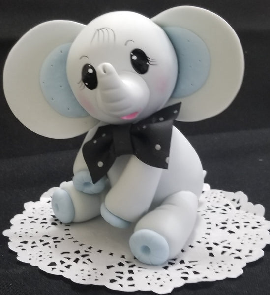 Gray Baby Elephant Cake Topper Gray Elephant Decoration Baby Elephant Cake Topper - Cake Toppers Boutique