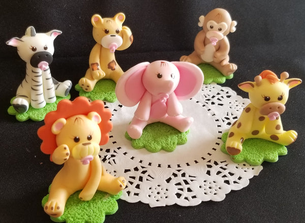 Jungle Animals For Cake and Centerpiece Decorations Zoo Birthday Party Decor Safari Baby Animals - Cake Toppers Boutique