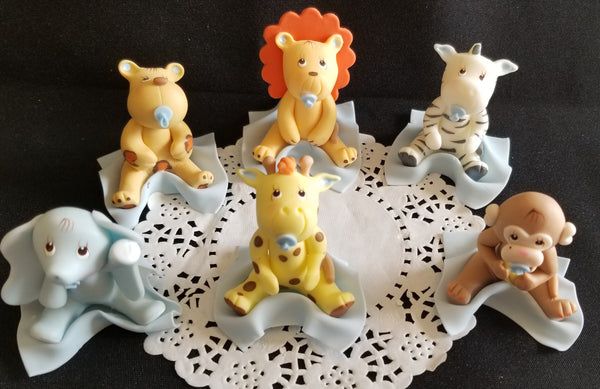 Girl Safari Birthday Decorations Pink Baby Jungle Animals Girly Jungle Cake Toppers - Cake Toppers Boutique