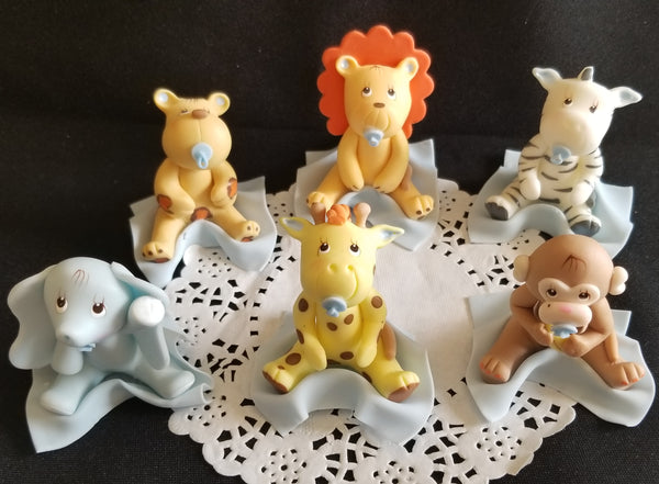 Girl Safari Birthday Decorations Pink Baby Jungle Animals Girly Jungle Cake Toppers - Cake Toppers Boutique