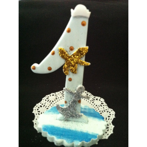 Nautical First Birthday Cake Topper Sailor Baby Centerpiece Nautical Birthday Cake Decorations - Cake Toppers Boutique
