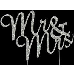 Wedding Cake Topper, Mr and Mrs Cake Topper, Mr and Mrs Rhinestone Cake Topper - Cake Toppers Boutique