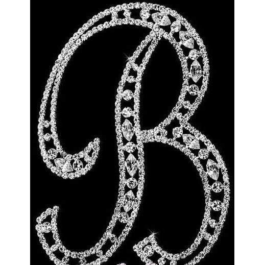 Monogram Wedding Cake Topper Crystal Initial Any Letter A B C D E F G H I J K L M N O P Q R S T U V W X Y Z, Rhinestone Wedding Cake Topper - Cake Toppers Boutique