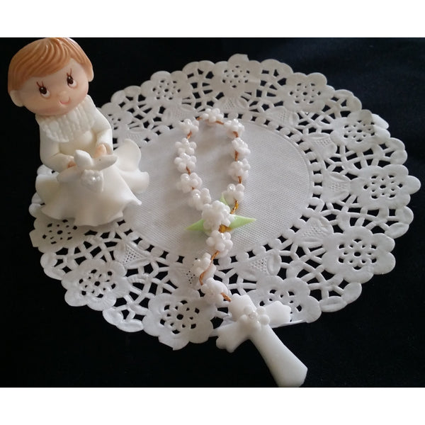First Communion or Baptism Cake Topper Girl or Boy with Bibble & Rosary Cake Decorations - Cake Toppers Boutique