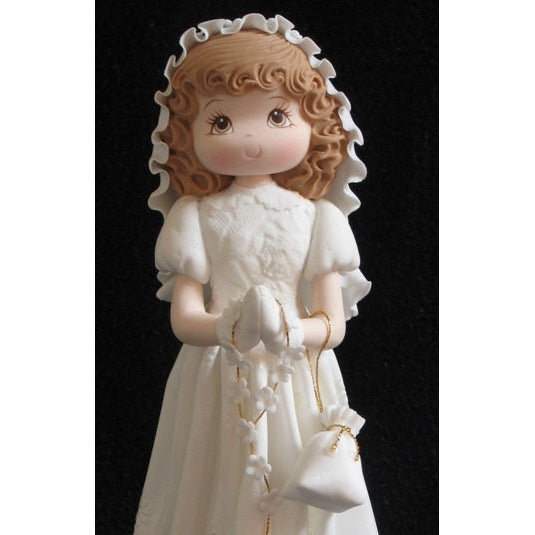 First Communion Girl or Boy Cake Topper, Girl W White Dress Rosary Purse Boy W Bibble - Cake Toppers Boutique