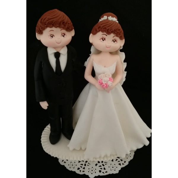 Wedding Cake Topper Bride & Groom Cake Decoration Bride on White Wedding Gown - Cake Toppers Boutique