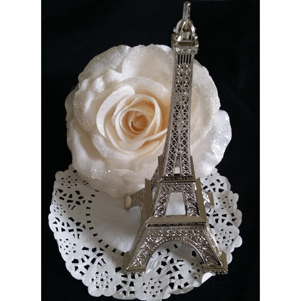 Eiffel Tower Baby Shower Cake Topper Eiffel Party Theme Decoration Silver Gold Black - Cake Toppers Boutique