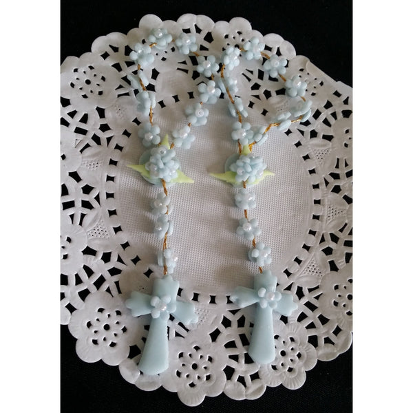 Girls Baptism Favors, Boys Baptism favor, Baby Girl Baptism, Baptism Decorations, White Mini Rosaries Favor, Blue Rosaries, Pink Mini Rosary - Cake Toppers Boutique