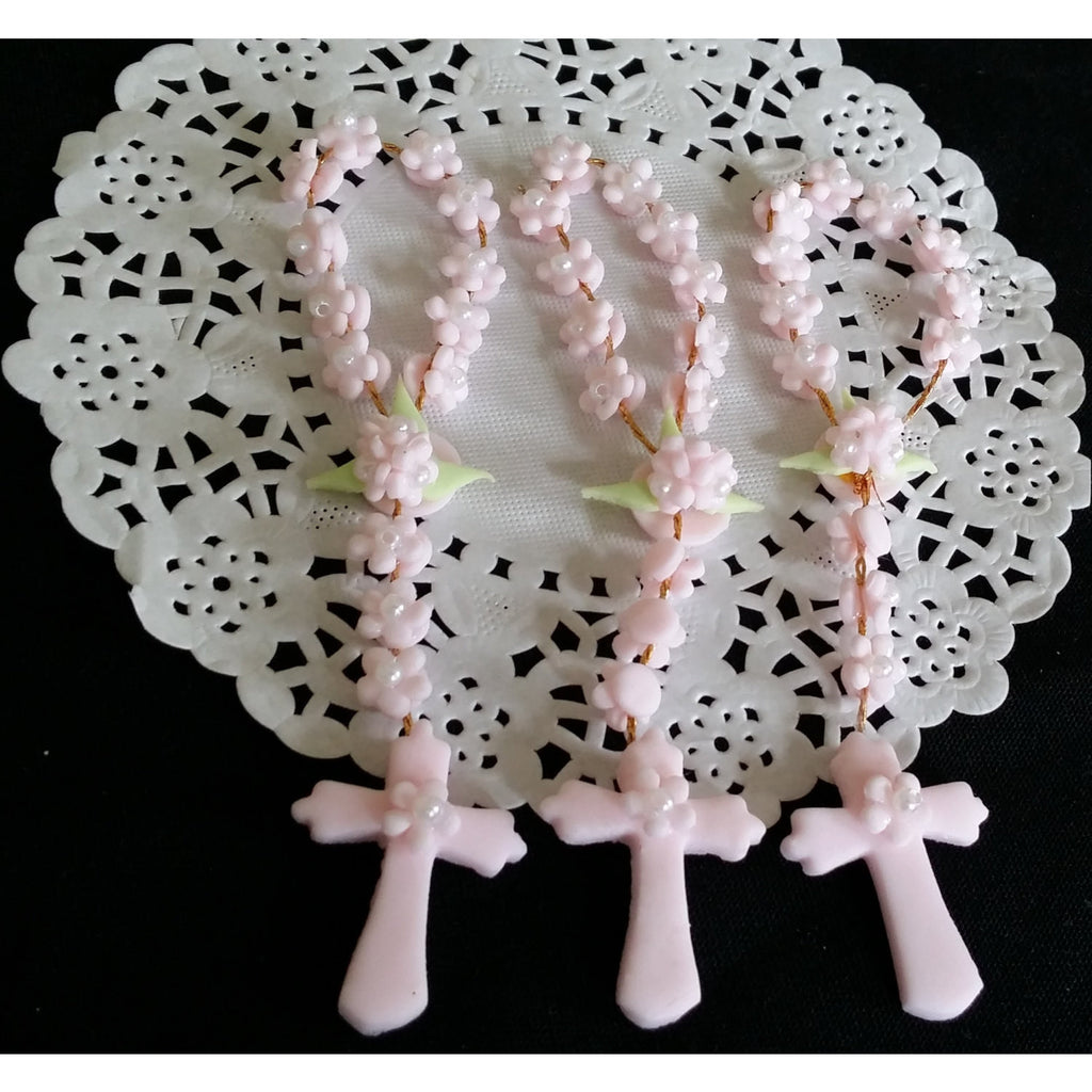 Girls Baptism Favors, Boys Baptism favor, Baby Girl Baptism, Baptism Decorations, White Mini Rosaries Favor, Blue Rosaries, Pink Mini Rosary - Cake Toppers Boutique