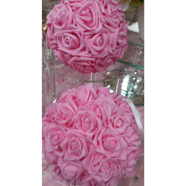Red Kissing Balls, Pink Kissing Ball, Rose Balls, Hanging Kissing Ball, Wedding Decorations, Wedding Pomander Ball, Flower Girl, Roses Ball - Cake Toppers Boutique