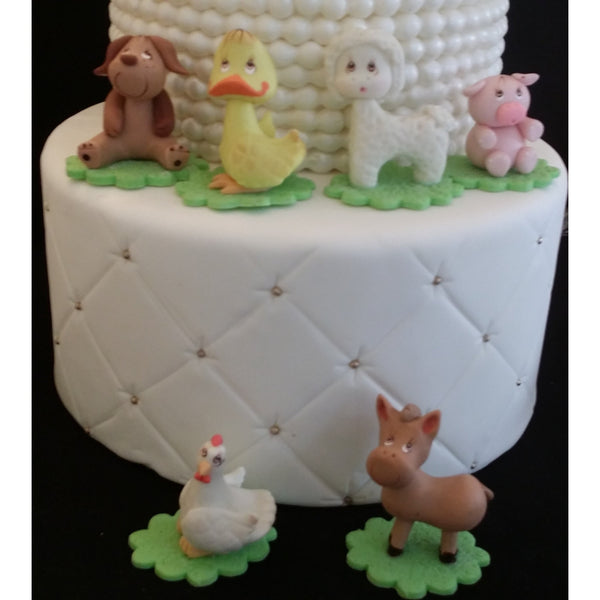 Farm Animals For Cake Decorations Farm Baby Shower Animals Red Farm Birthday Theme 6pcs - Cake Toppers Boutique