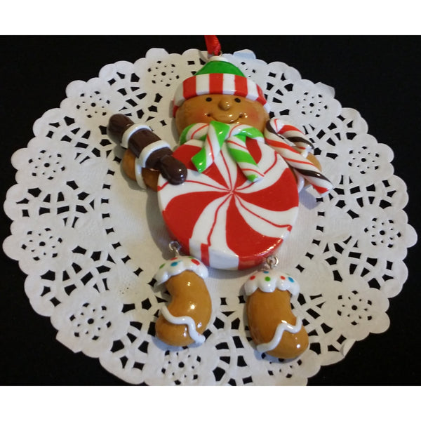 Christmas Ornament, Ginger Cookie For Tree, Ginger Cookie Ornament, Xmas Ornament, Snowman Ornament, Christmas Candy Ornament, Tree Ornament - Cake Toppers Boutique