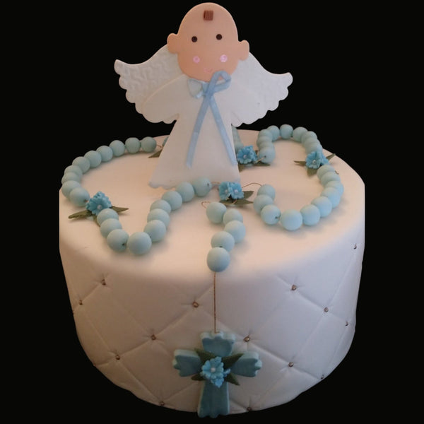 Angel and Rosary Cake Decorations Baptism Cake Topper First Communion Angel - Cake Toppers Boutique