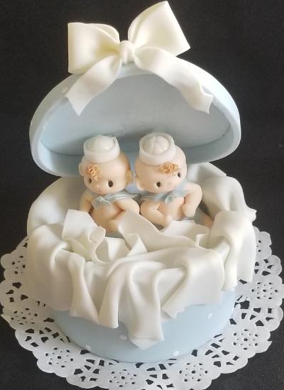 Twins Baby Shower Twins Babies Cake Topper, Twin Girls Cake Decorations Baptism Cake Topper