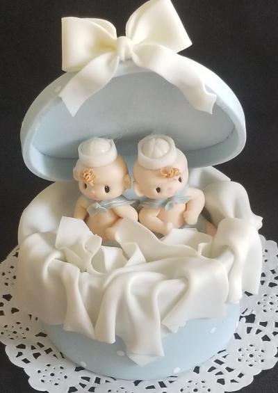 Twins Baby Shower Twins Babies Cake Topper, Twin Girls Cake Decorations Baptism Cake Topper