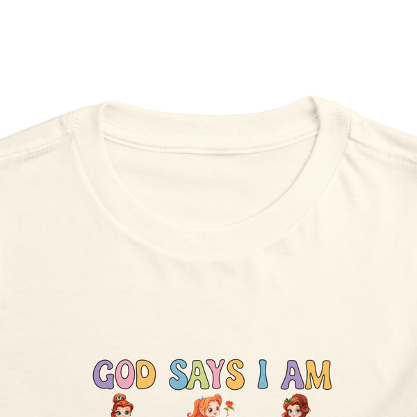 God Says I Am Princess Shirt, Cute Toddler Shirt, Little Girl T Shirt, Funny Princess Tee, Christian Girl Shirt Gift for Toddler Girl Shirts
